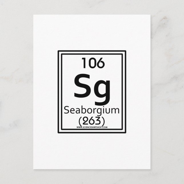 106 Seaborgium Postcard (Front)