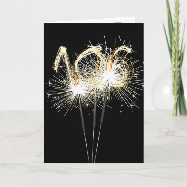106th Birthday Sparklers on Black Card (Front)