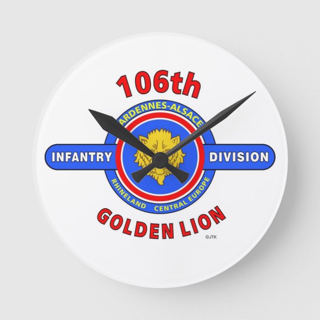 106TH INFANTRY DIVISION "GOLDEN LION" ROUND CLOCK (Front)