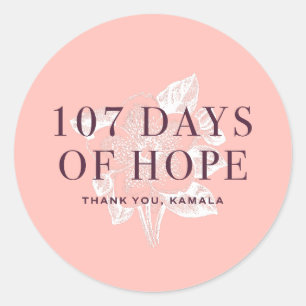 107 Days Kamala Harris Classic Round Sticker