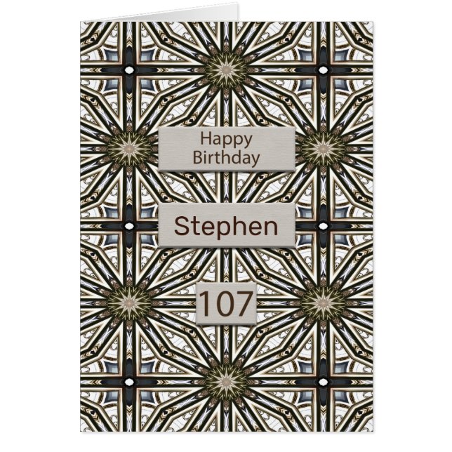 107th Birthday Abstract Mandala Design (Front)