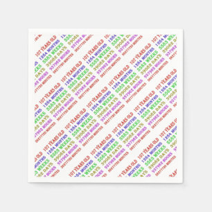 107th Birthday Milestones Napkin
