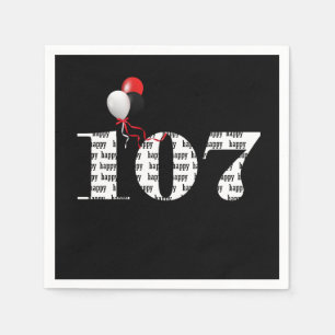 107th Birthday party balloons Napkin