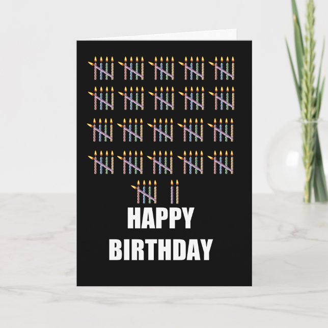 107th Birthday with Candles Card (Front)