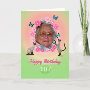 107th photo card with cats and butterflies,