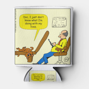 1082 What Am I Doing With My Lives Cartoon Can Cooler