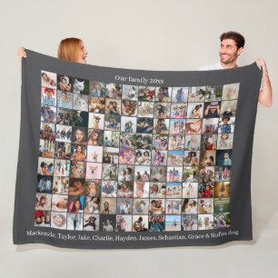 108 Photo Collage and Text Personalised DIY Custom Fleece Blanket