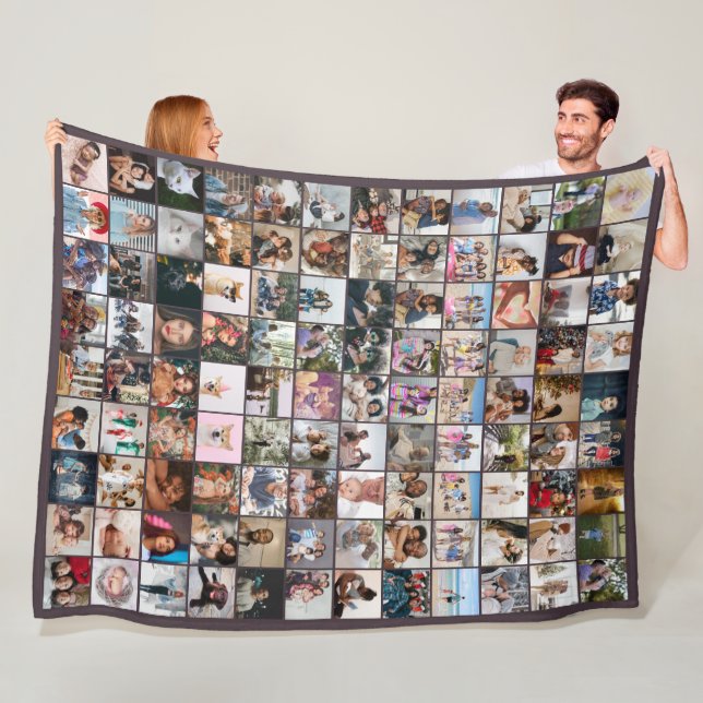 108 Photo Collage  Unique Personalised DIY Custom Fleece Blanket (In Situ)