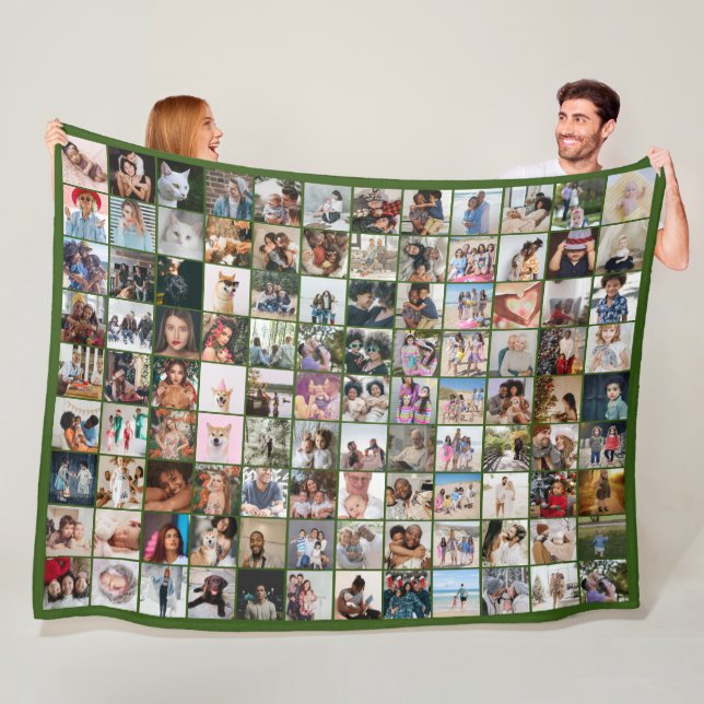 108 Photo Collage  Unique Personalised DIY Custom Fleece Blanket (In Situ)