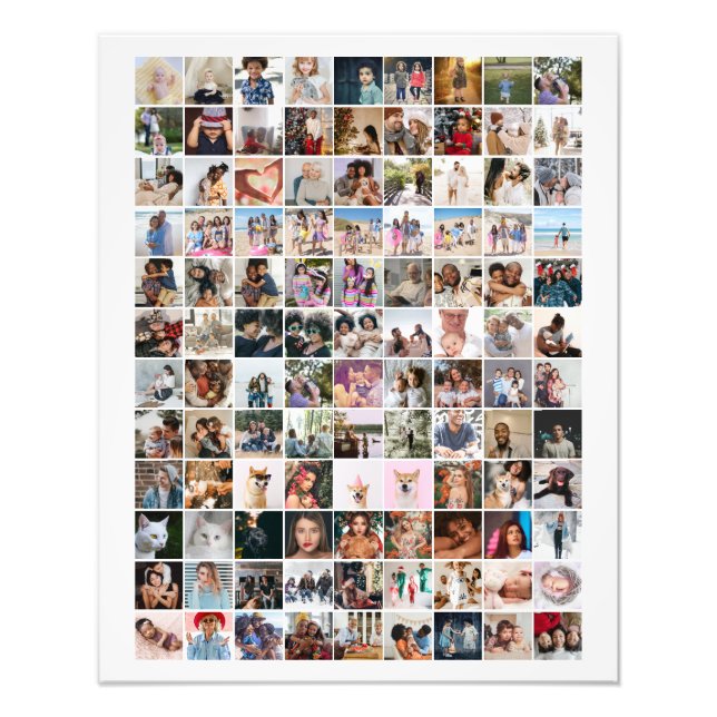 108 Photo Collage  Unique Personalised DIY Custom Print (Front)
