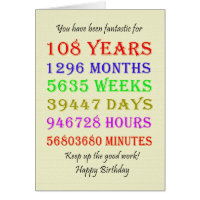 108th Birthday Milestones