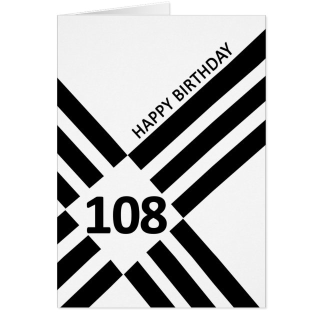 108th Diagonal Black Line Design Birthday (Front)