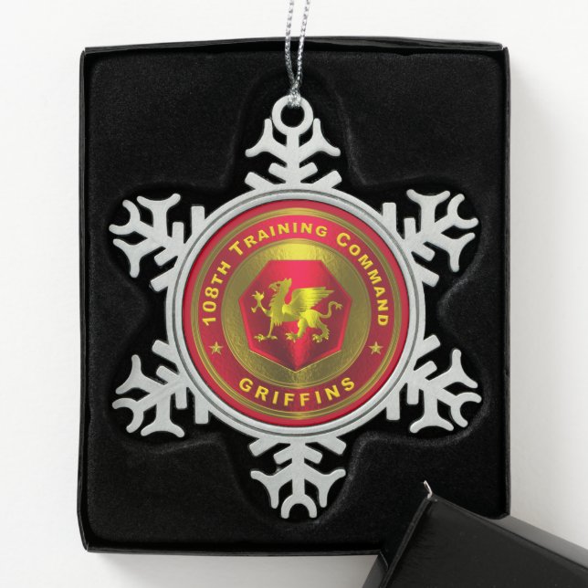 108th Training Command  Snowflake Pewter Christmas Ornament (Box)