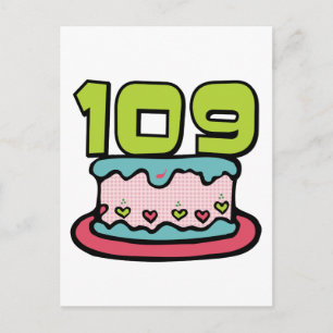 109 Year Old Birthday Cake Postcard