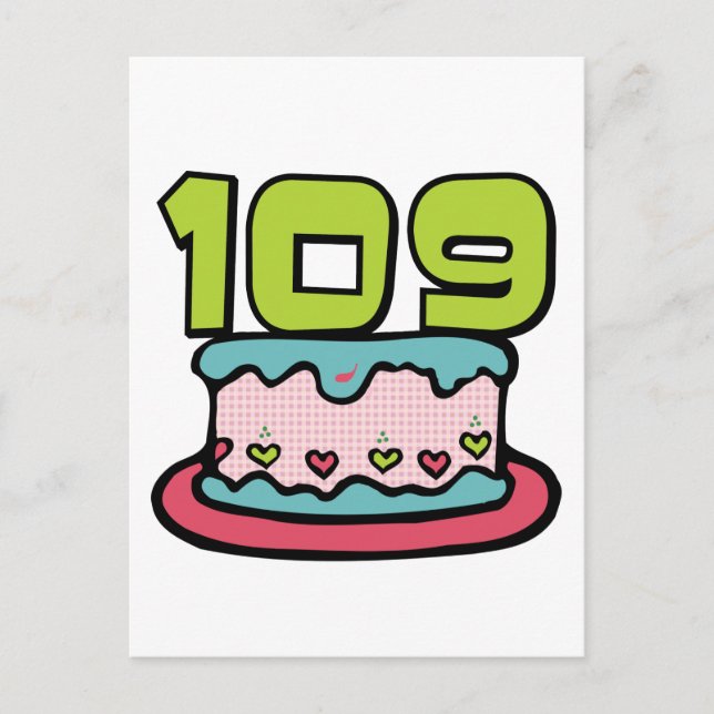 109 Year Old Birthday Cake Postcard (Front)