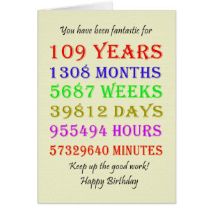 109th Birthday Milestones