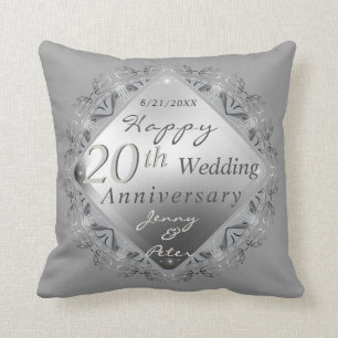 10,11,20,25th,70th Wedding AnniversaryThrow Pillow