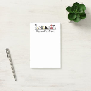10.2 x 15.2 cm Post-it Note Pad - Row of Cats
