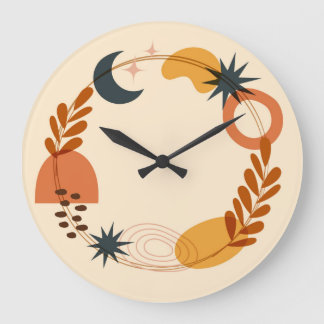 10.75" Boho Illustration Acrylic Round Clock