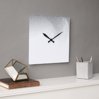 10.75" Wavy Halftone Square Acrylic Wall Clock