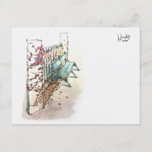 10 : A bench with ivy Postcard