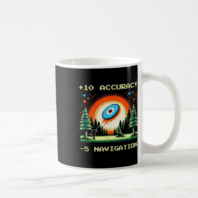 +10 Accuracy –5 Navigation Pixel Disc Golf Gamer  Coffee Mug (Right)