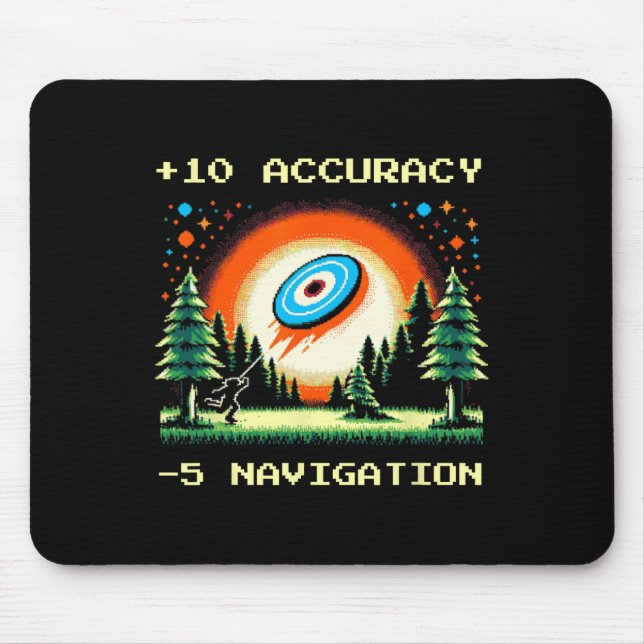 +10 Accuracy –5 Navigation Pixel Disc Golf Gamer  Mouse Pad (Front)