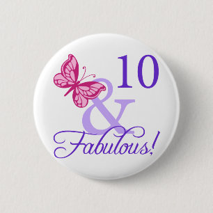 10 And Fabulous Birthday 6 Cm Round Badge