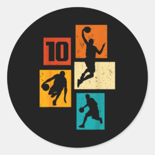 10 Basketball 10th Basketball Years Old Player Lau Classic Round Sticker