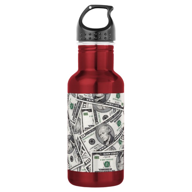 $10 Bill Money Pattern 532 Ml Water Bottle (Front)