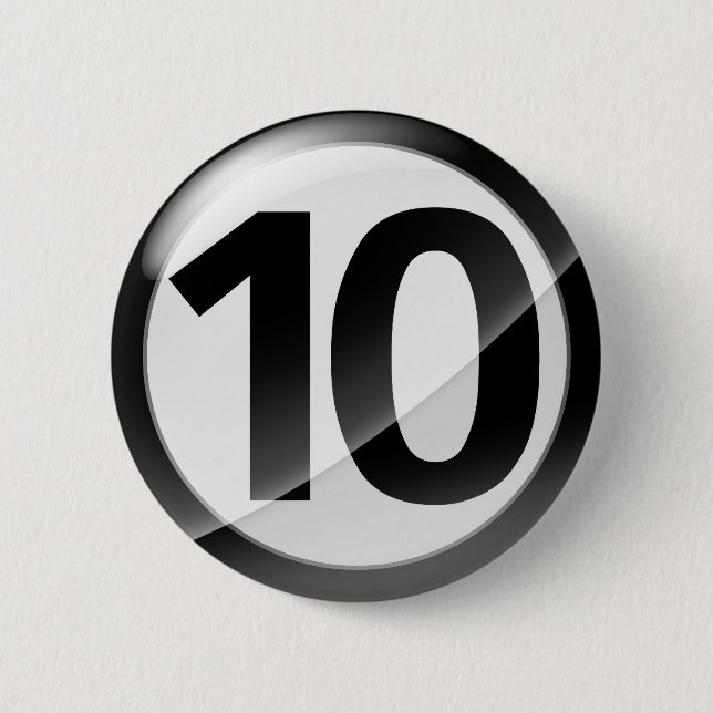 10 black 6 cm round badge (Front)