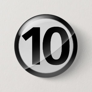 10 black 6 cm round badge