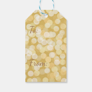10 Bokeh Gift Tags Blurry Golden Lights Gift Tags