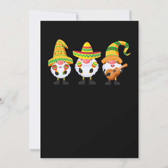 10.Cinco De Mayo Three Mexican Gnomes Gnome Save The Date (Front)