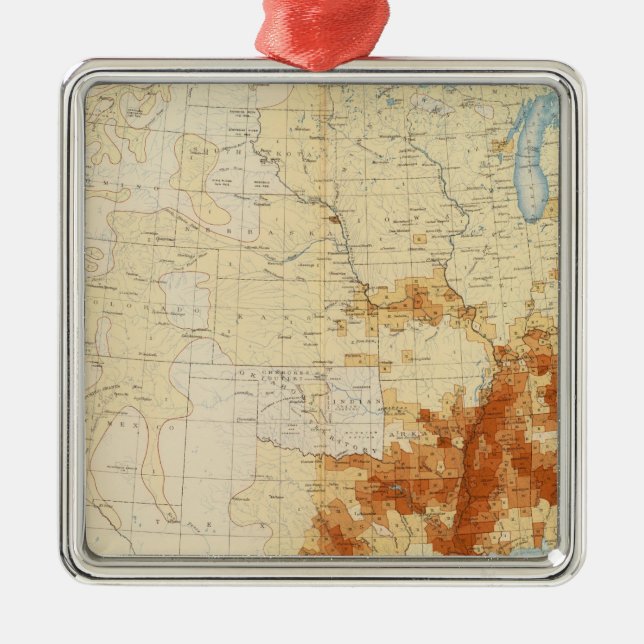 10 Coloured population 1890 Metal Tree Decoration (Front)