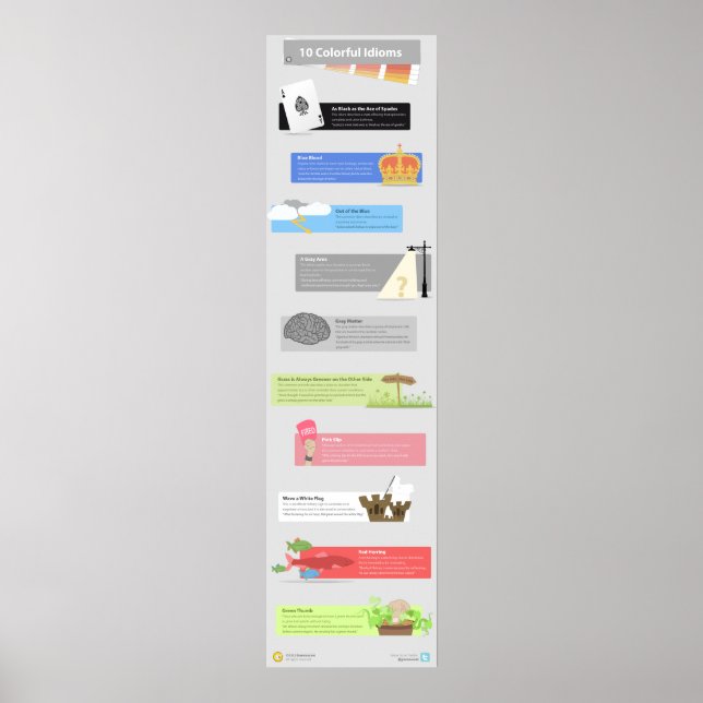 10 Colourful Idioms: out of blue for your grey Poster (Front)