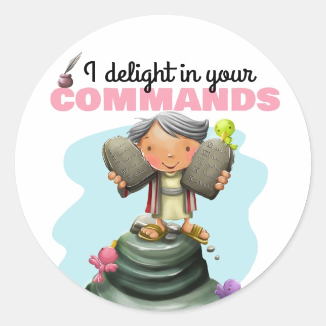 10 commandments Bible kids stickers (Front)