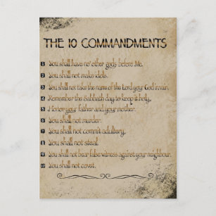 10 COMMANDMENTS HOLIDAY POSTCARD