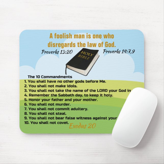10 Commandments  Mousepad (With Mouse)