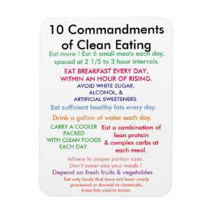 10 Commandments of Clean Eating Magnet