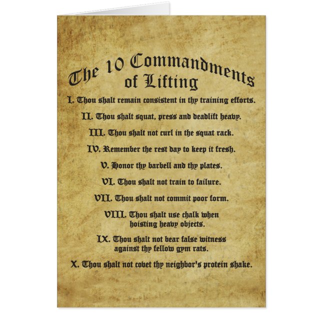 10 Commandments of Lifting (Front)