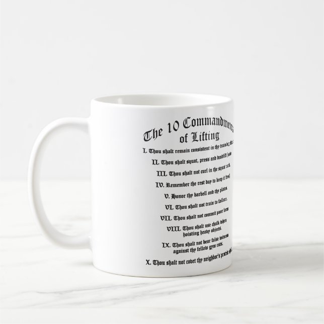 10 Commandments of Lifting Coffee Mug (Left)