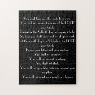 10 Commandments Puzzle - Black and White