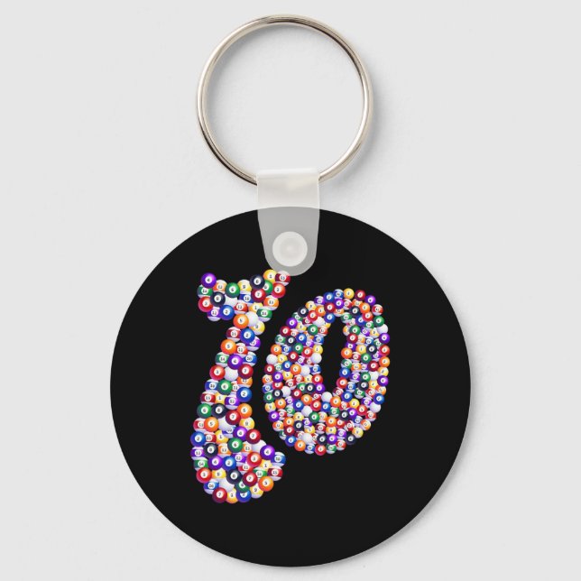 10 Composed Of Billiard Pool Table  Key Ring (Front)