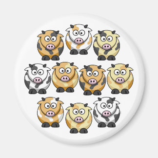 10 Cow Round Magnet