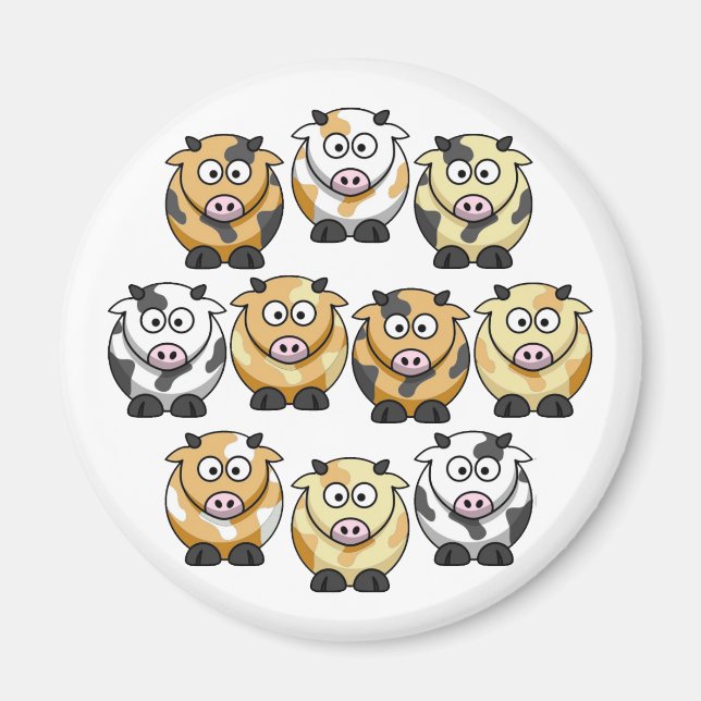 10 Cow Round Magnet (Front)
