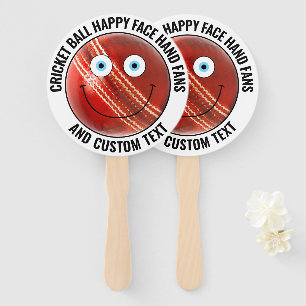 10 Custom Cricket Theme Party BLUE EYES Happy Face Hand Fan