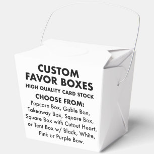 10 Custom Personalised Large Take Out Favour Boxes