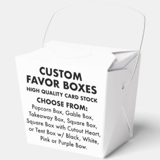 10 Custom Personalised Large Take Out Favour Boxes