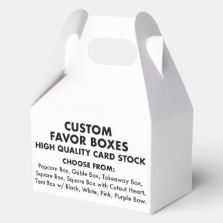 10 Custom Personalised Medium Gable Favour Boxes